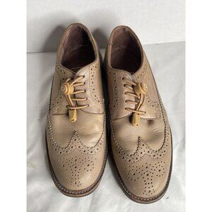 Land's End Moseley‎ Leather Wingtip Oxfords 8.5 Tan Lace-Up